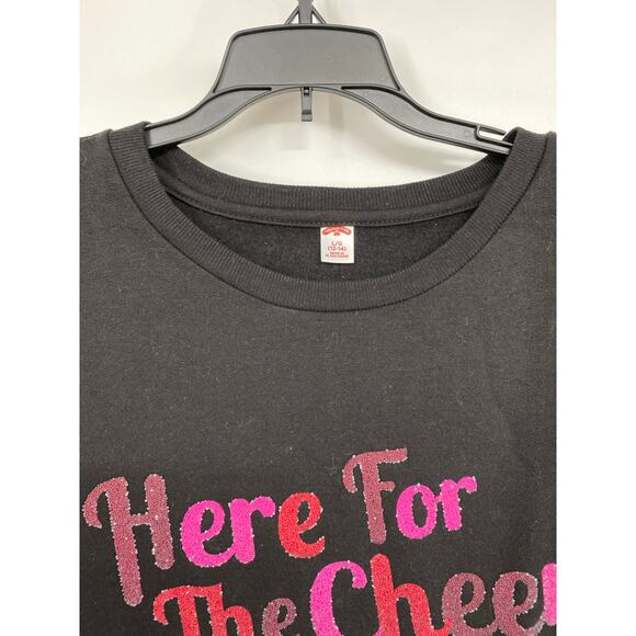 Holiday Time Here for the Cheer Black Sweatshirt Top Sweater NEW Large - Picture 5 of 9